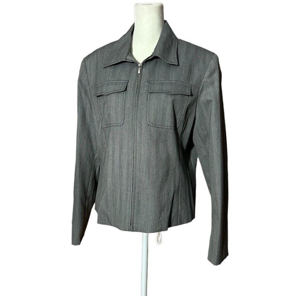 Evan Picone Jacket Stretch Size 12 Gray